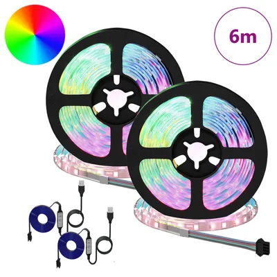 Produktbild von vidaXL LED Streifen 2 pcs Schwarz und Transparent 3000 mm
