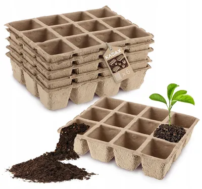 Zdjęcie produktu dla KADAX Doniczka Torfowa Produkcyjna Na Rozsady Sadzonki Wysiewu 6 x 12szt.