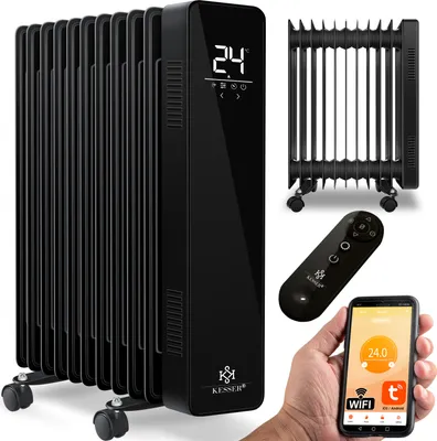 Produktbild von KESSER® Ölradiator 2500W Elektrische Heizung Heizkörper Elektroheizung energiesparend mit Display WiFi App & Fernbedienung Touchscreen - Mobil Öl Radiator 24h Timer, Thermostat & Überhitzungsschutz