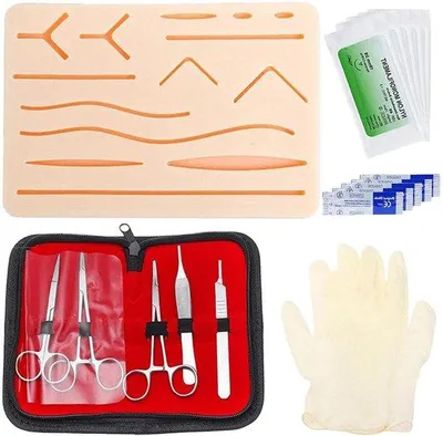 Obrázek produktu pro Chirurgische Naadset mit Silikonkissen und Werkzeugen für Übungen