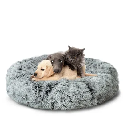 Produktbild von Tierbett Tierbetten, Katzenbett waschbar Flauschiges Hundebett 50/60/70/100 cm für Katzen und kleine Hunde, plüsch Katzenkissen rund