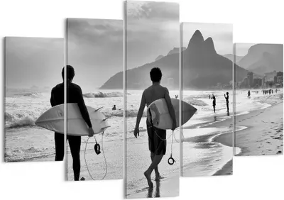 Produktbild von Bild auf Leinwand - Leinwandbild - Meer Welle Surfen - 150x100cm - Wand Bild - Wanddeko - Leinwanddruck - Bilder - Kunstdruck - Wanddekoration - Leinwand bilder - Wandkunst - EA150x100-3745