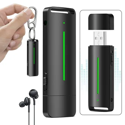 Produktbild von Sprachaufzeichnungsgerät, USB-Digital-Audiorekorder mit Wiedergabefunktion,180 Tage Standby, WAV-HD-Audio,ideal für Meetings, Vorträge und Interviews