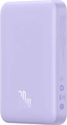 Zdjęcie produktu dla Powerbank Baseus Magnetic Mini indukcyjny 10000mAh 20W - fioletowy + kabel USB-C - USB-C