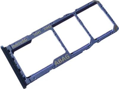 Produktbild von Dual Simkartenhalter und Micro-SD Card Fach für Samsung Galaxy A21s, Original Ersatzteil, Blau
