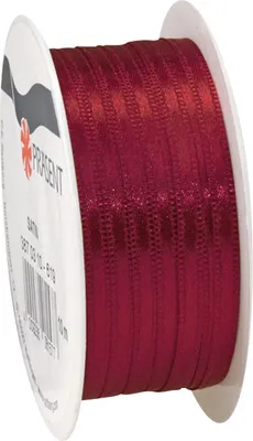 Produktbild von Satinband, 3 mm, Rolle à 10 m Bordeaux