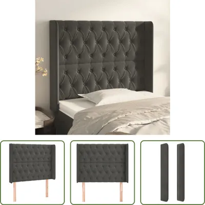 Produktbild von The Living Store Kopfteil mit Ohren Dunkelgrau 93x16x118/128 cm Samt