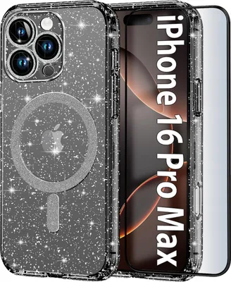 Produktbild von iPhone 16 Pro Max Hülle BROKATOWE für MagSafe CLEAR SHINE Displayschutzfolie