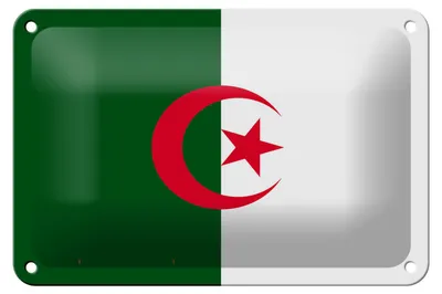 Produktbild von Blechschild Flagge Algerien 18x12cm Flag of Algeria