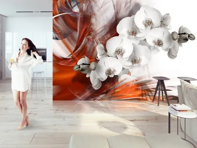 Produktbild von Vlies Fototapete 400x280 cm Tapeten Wandtapete XXL Abstrakt Blumen Orchidee b-A-0218-a-b