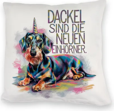 Produktbild von Dackel sind die neuen Einhörner Kuschelkissen