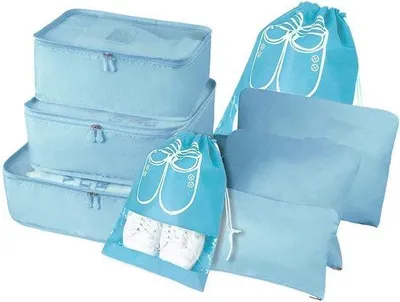 Produktbild von Famanu Set von 8 multifunktionalen Packing Cubes mit Schuhbeutel – Grau
