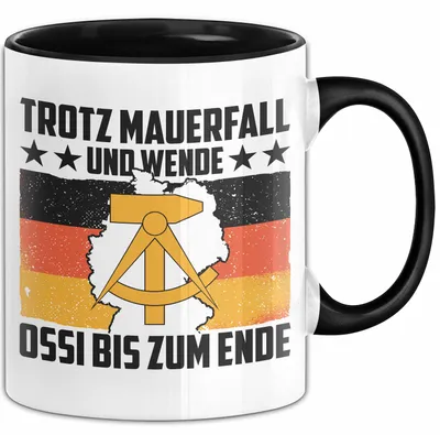 Produktbild von Ddr Tasse Geschenk Ossi Geschenkidee Ostdeutschland Deutschland (Schwarz)