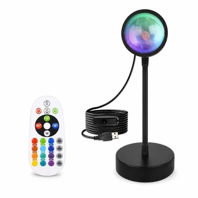 Immagine prodotto di Lampada Sunset Glow, 16 colori, con telecomando e cavo USB, colore nero
