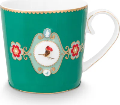 Produktbild von PIP STUDIO Love Birds Medallion Tasse grün 150ml
