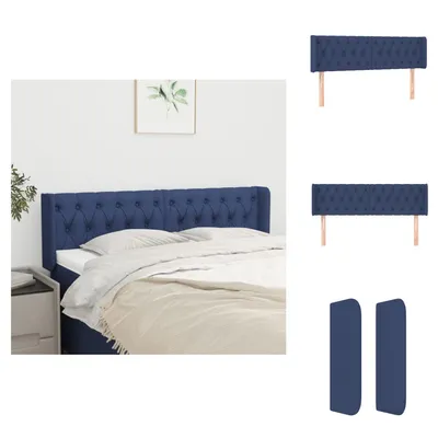 Produktbild von vidaXL Kopfteil mit Ohren Blau 163x16x78/88 cm Stoff -  Kopf- & Fußenden