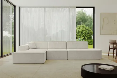 Produktbild von ALTDECOR Ecksofa in L-Form IREA-L2-v3 327x165x77 cm Cremeweiß Corner Sofa Eckcouch Couch Wohnlandschaft Cauchsofa