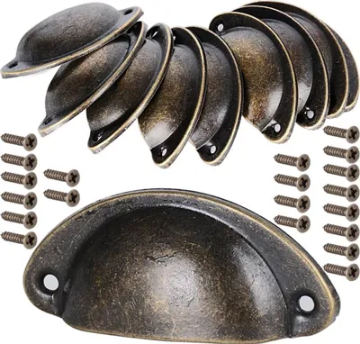 Produktbild von Antike Vintage Muschelgriff - Bronze - 10 Stück - 82 x 35 mm