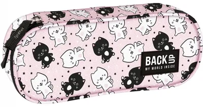 Image de BackUp, Trousse à crayons Chat rose, 1 pièce