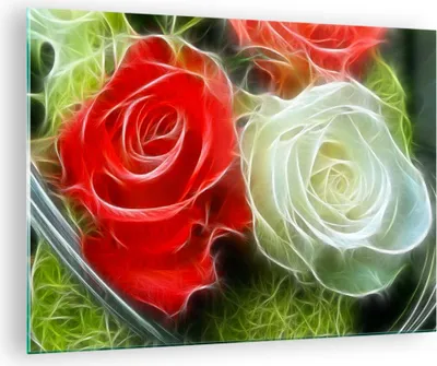 Produktbild von Bilder auf glas - Blumen Blumenstrauß Rose - 70x50cm - Glasbilder - Wandbilder - Kunstdruck - zum Aufhängen bereit - Wanddekoration aus Glas - Glas Bilder - Wandbild auf Glas - GAA70x50-0336