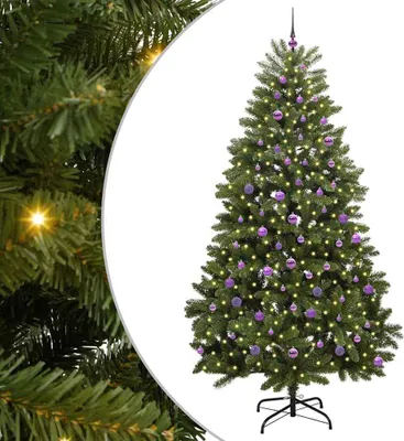 Zdjęcie produktu dla VidaXL Sztuczne drzewko świąteczne, 240 cm, 300 diod LED, ciepła biel, kolor zielony