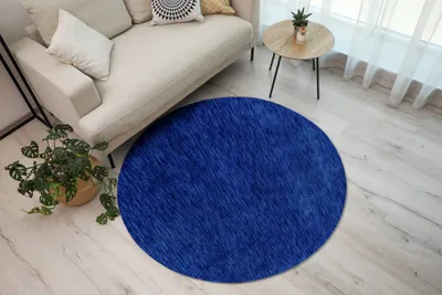 Produktbild von Teppich NONZA | Farbe: Blau; Größe: 200 cm rund | strapazierfähig und leicht zu reinigen | Wohnzimmer | Schlafzimmer