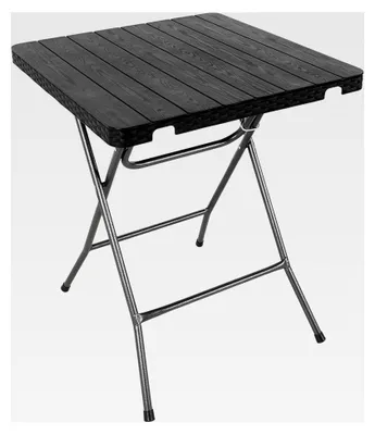 Produktbild von Klapptisch in Holzoptik schwarz - 60 x 60 cm - Klappbarer Gartentisch im Holzdesign - Bistrotisch für Garten, Balkon, Terrasse und Küche