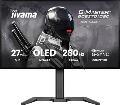 Produktbild von iiyama G-MASTER GOB2701QSC-B1, 68,6 cm (27"), 2560 x 1440 Pixel, 2K Ultra HD, OLED, 0,03 ms, Schwarz