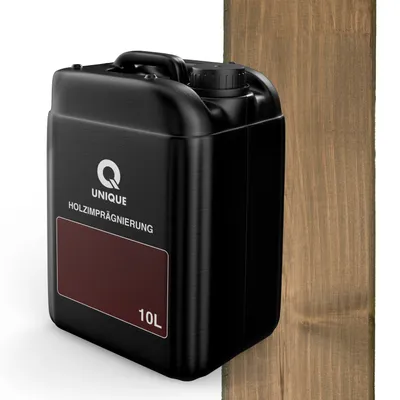 Produktbild von Q UNIQUE Holzimprägnierung  Braun-grau 7013 10 L Holzschutz 2 In 1 Grundierung Mit Schutz Farbimprägnierung Imprägniermittel Innen  Außen