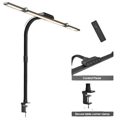 Image de Lampe de bureau LED, éclairage réglable, protection des yeux, 3 projecteurs