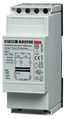 Imagen del producto de Transformador GRO, 8/12V, modelo 14073, GT 3173, 2/1,5A, regulado