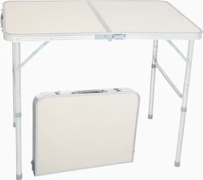 Produktbild von FCH 90 x 60 x 70 cm Alu Campingtisch Klapptisch mit Tragegriff , Falttisch Gartentisch Balkontisch Reisetisch Arbeitstisch Tisch weiß