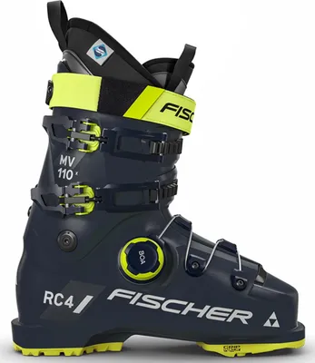 A single ski boot shown from the side against a white background.