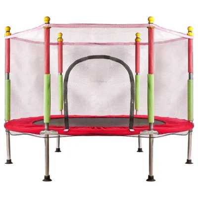 Image de Trampoline de jardin enfant 140cm rouge