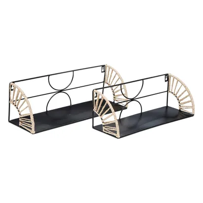 Produktbild von 2er-Set Regale "Mileva" Metall - schwarz - L.37/42 cm - Atmosphera créateur d'intérieur