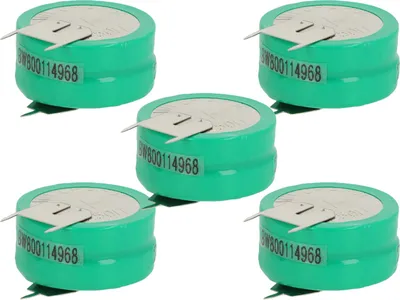 Produktbild von vhbw 5x NiMH Ersatz Knopfzellen-Akku (250 mAh, 2,4 V, NiMH)