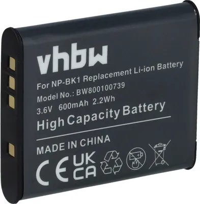 Produktbild von vhbw Akku kompatibel mit Sony Cybershot DSC-W190, DSC-W180, DSC-S950, DSC-S780, DSC-S750, DSC-W370 Kamera (600 mAh, 3,6 V, Li-Ion)