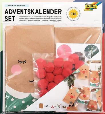A product packaging for an advent calendar craft kit.