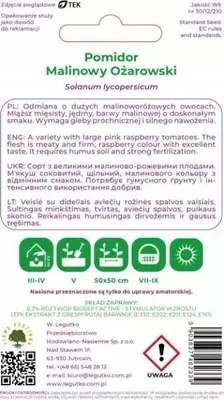 Zdjęcie produktu dla Pomidor Gruntowy Wysoki Malinowy Ożarowski 0,5 G Zaprawiany