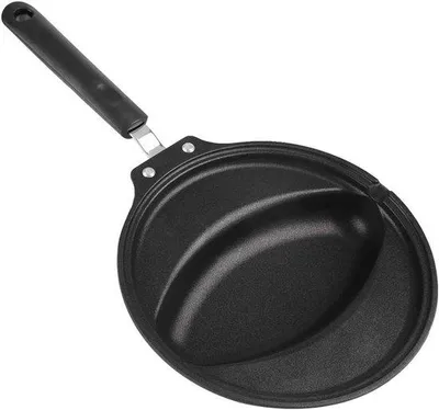 Image de Poêle à omelette en aluminium avec revêtement antiadhésif noir, pour cuisinières à gaz et à induction