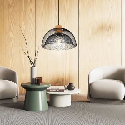 Produktbild von Hängeleuchte, Käfig, Kork, schwarz, H 150 cm, VITIANO