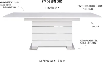 Image de Intertrade table extensible blanc ; 001639