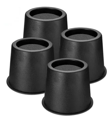 Zdjęcie produktu dla Podwyższenie do mebli JustValue okrągłe – zestaw 4 sztuk – 7,6 cm – do 499 kg – antypoślizgowe – czarne