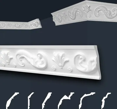 Produktbild von Marbet Deckenleisten weiß Sparpaket aus Styropor EPS - Stuckleisten gemustert, im traditionellen Design - (30 Meter B-51) Stuckprofil Zierprofil Eckprofil