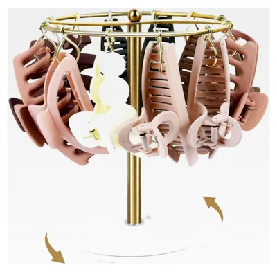 Produktbild von Haarclip-Organizer mit 360-Grad-Drehmechanismus aus Metall für Schlafzimmer und Badezimmer