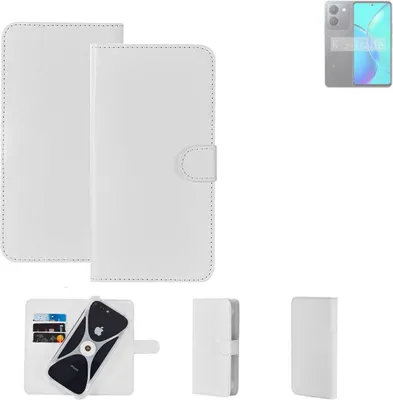 Produktbild von K-S-Trade Handy Hülle Schutz Hülle kompatibel mit Vivo Y36t Cover Case Bookstyle Bumper weiß 1x