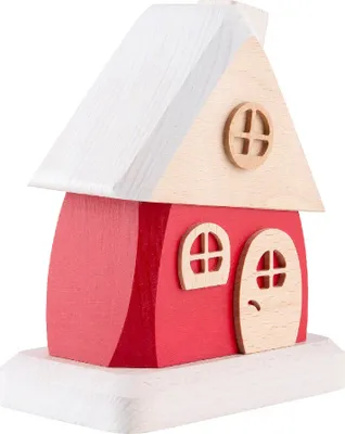 Produktbild von Holzwaren Egermann großes Räucherhaus - erzgebirgische Räucherdeko aus Holz - 15cm - 917 rot