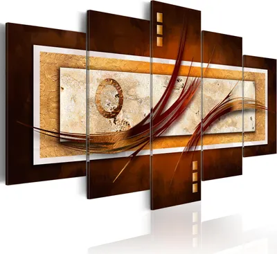 Produktbild von Leinwandbilder 200x100 cm 020101- 146 Vlies Leinwandbild 5 tlg Kunstdruck modern Wandbilder XXL Wanddekoration Design Wand Bild ABSTRAKT