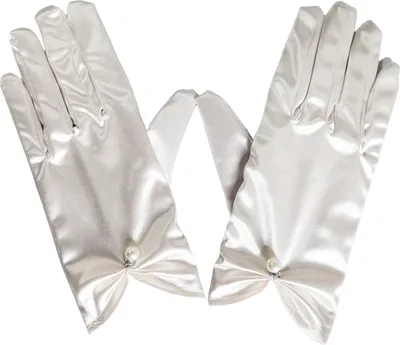 Produktbild von 1 Paar Handschuhe für die Brauthochzeit, plissiert, glatter Satin, rutschfest, Kunstperlen-Dekor, elastisch, reine Farbe, Tanzball, Bankett, Cocktailparty, Damenhandschuhe, weiß, Einheitsgröße
