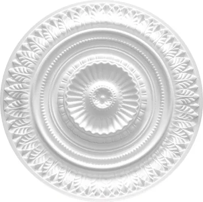 Zdjęcie produktu dla MARBET DESIGN rozeta stiukowa R-09, Ø 64cm - rozeta sufitowa biała, wykonana z polistyrenu EPS, element dekoracyjny, stiuk, dekoracja ścienna do salonu lampa styropianowa okrągła